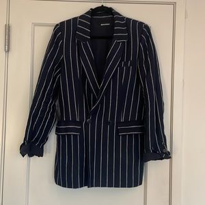 Reformation navy pinstripe blazer, size M